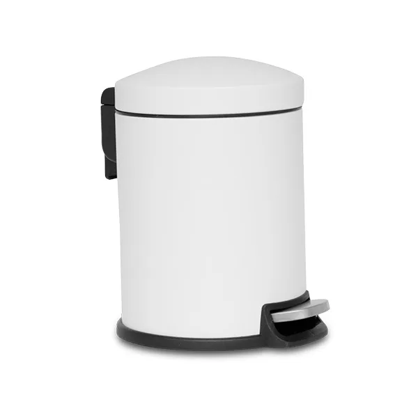 פח פדל מעוגל טריקה שקטה 3 ליטר לבן