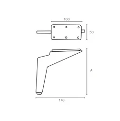 רגל עכביש ברזל 12 ס"מ מתכווננת - מידות נוספות